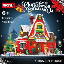 Load image into Gallery viewer, Christmas Tree Santa Claus Reindeer Xmas Stocking House Tower Building Blocks City Winter House Christmas Car Model Toys Gifts