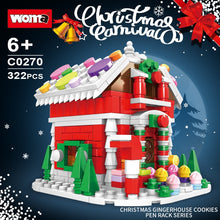 Load image into Gallery viewer, Christmas Tree Santa Claus Reindeer Xmas Stocking House Tower Building Blocks City Winter House Christmas Car Model Toys Gifts