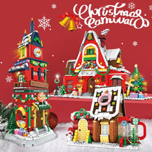 Load image into Gallery viewer, Christmas Tree Santa Claus Reindeer Xmas Stocking House Tower Building Blocks City Winter House Christmas Car Model Toys Gifts