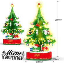 Load image into Gallery viewer, City Christmas Tree Rotating Music Box Building Blocks Friends Santa Claus LED Light Shining Xmas Bricks Toys For Children Girls