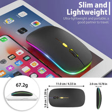 Load image into Gallery viewer, Colorful Backlit Silent Mute Mosue Rechargeable Wireless Mouse Computer Accessories for Home /Office / Games