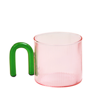 Load image into Gallery viewer, Colorful Handle Ripple Coffee Cup Heat resistance Glass Mug Milk Tea Office Cups Drinkware Birthday Gift coffee mugs