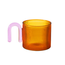 Load image into Gallery viewer, Colorful Handle Ripple Coffee Cup Heat resistance Glass Mug Milk Tea Office Cups Drinkware Birthday Gift coffee mugs