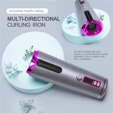 Load image into Gallery viewer, Cordless Automatic Rotating Hair Curler iron Wireless USB Rechargeable Air Curler for Curls Waves LED Display Hair Styler Tools