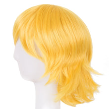 Load image into Gallery viewer, Cosplay Wig Fei-Show Synthetic Heat Resistant Short Wavy Hair Costume Cosplay Halloween Carnival Events Party Yellow Hairpiece