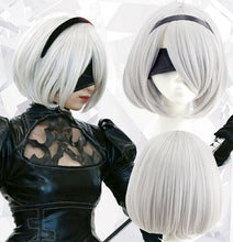 Load image into Gallery viewer, Cosplay Wig YoRHa No.2 Type B 2BYoRH 2A 9S 2B wig NieR:Automata Costume Play Wigs Costumes Hair +Wig Cap
