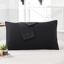 Load image into Gallery viewer, Cotton Pillowcase Solid Color Pillow Case Bedding Black Pillow Cover Envelope Custom Pillow Case Cover 40x60 40x70 50x70