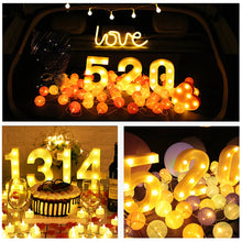 Load image into Gallery viewer, 1pcs Creative Luminous Number Letter Light AA Battery Powered Night Light for Christmas Wedding Birthday Party Decor