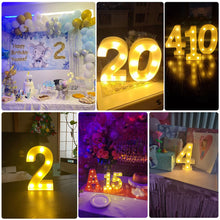 Load image into Gallery viewer, 1pcs Creative Luminous Number Letter Light AA Battery Powered Night Light for Christmas Wedding Birthday Party Decor