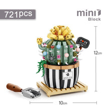 Load image into Gallery viewer, Creative Funny Cactus Building Blocks Diy Simulation Succulent Potted Green Plant Flower 3D Model Mini Brick Children's Toy Gift