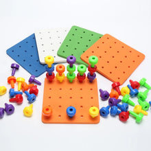 Load image into Gallery viewer, Creative Kids Early Learning Nail Building Block Stacking Peg Board Set Toddlers Kids Educational Toys for Children Gifts