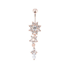Load image into Gallery viewer, Crystal Belly Button Rings Navel Ring Zircon Drop Dangle Body Belly Piercing Jewelry for Women Beach Belly Navel Rings