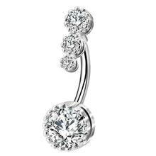 Load image into Gallery viewer, Crystal Belly Button Rings Navel Ring Zircon Drop Dangle Body Belly Piercing Jewelry for Women Beach Belly Navel Rings