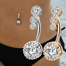 Load image into Gallery viewer, Crystal Belly Button Rings Navel Ring Zircon Drop Dangle Body Belly Piercing Jewelry for Women Beach Belly Navel Rings