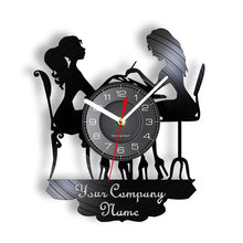 Load image into Gallery viewer, Wall Clock Custom Spa Salon Business Wall Sign Wall Decor Nail Salon Personised Your Name Vinyl Record Polish Fashion Art Clock