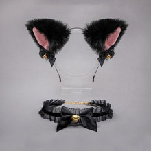 Load image into Gallery viewer, Cute Beautiful Women Girls Cat Ear Headband Necklace Anime Party Cosplay Costume Bell Plush Headwear Headband Hair Accessories