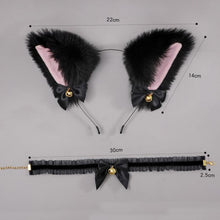 Load image into Gallery viewer, Cute Beautiful Women Girls Cat Ear Headband Necklace Anime Party Cosplay Costume Bell Plush Headwear Headband Hair Accessories