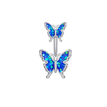 Load image into Gallery viewer, Cute Butterfly Flower Steel Navel Piercing Shinny Dance Belly Rings Body Piercing Jewelry 14G Belly Button Ring for Women Girls