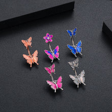 Load image into Gallery viewer, Cute Butterfly Flower Steel Navel Piercing Shinny Dance Belly Rings Body Piercing Jewelry 14G Belly Button Ring for Women Girls