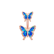 Load image into Gallery viewer, Cute Butterfly Flower Steel Navel Piercing Shinny Dance Belly Rings Body Piercing Jewelry 14G Belly Button Ring for Women Girls