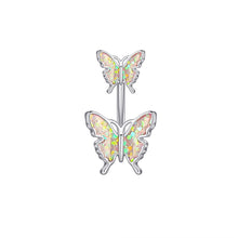 Load image into Gallery viewer, Cute Butterfly Flower Steel Navel Piercing Shinny Dance Belly Rings Body Piercing Jewelry 14G Belly Button Ring for Women Girls