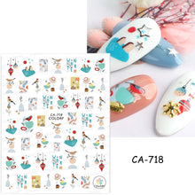 Load image into Gallery viewer, Cute Cartoon Skull Nail Stickers Spooky Halloween Decoration Ghost Bat Evil Pumpkin Sliders For Manicure Blood Nail Decal GLF886