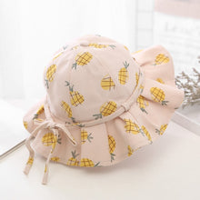 Load image into Gallery viewer, Cute Summer Baby Girl Bucket Hat Print Outdoor Bowknot Kids Girl Sun Hat Children Intant Toddler Panama Beach Cap