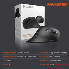 Load image into Gallery viewer, 2.4Ghz Dual Mode Wireless Vertical Ergonomic Mute Gaming Mice For 2 Devices Computer Laptop