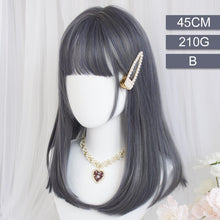 Load image into Gallery viewer, Synthetic Long Straight Hair Ombre Pink Wig Band Bangs Natural Heat Resistant Party Woman Lolita Wig Anime Wig Cosplay