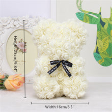 Load image into Gallery viewer, DIY 25 cm Teddy Rose Bear With Box Artificial PE Flower Bear Rose Valentine's Day For Girlfriend Women Wife Mother's Day Gifts