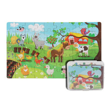 Load image into Gallery viewer, DIY Wooden Puzzle Cartoon Boxed Jigsaw Animal Traffic Number Letter Early Educational Toys Gifts For Children Kids Baby