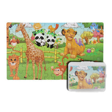 Load image into Gallery viewer, DIY Wooden Puzzle Cartoon Boxed Jigsaw Animal Traffic Number Letter Early Educational Toys Gifts For Children Kids Baby