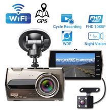 Load image into Gallery viewer, Dash Cam 4.0" Full HD 1080P Car DVR WiFi Rear View Reversing Camera Car Video Recorder Black Box Dashcam Car Cameras GPS Tracker