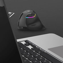 Load image into Gallery viewer, Delux M618 Mini BT 4.0+2.4GHz Dual mode Wireless Mouse Ergonomic Rechargeable Silent click Vertical Mice For Computer