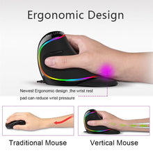 Load image into Gallery viewer, Ergonomics Vertical Gaming Mouse 6 Buttons 4000 DPI RGB Wired/Wireless Right Hand Mice For PC Laptop Computer