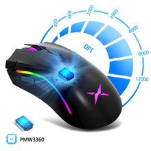 Load image into Gallery viewer, Sensor Gaming Mouse 12000DPI 7 Programmable Buttons RGB Backlight Wired Mice with Fire Key For FPS Gamer