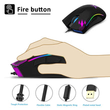 Load image into Gallery viewer, Sensor Gaming Mouse 12000DPI 7 Programmable Buttons RGB Backlight Wired Mice with Fire Key For FPS Gamer