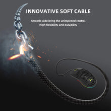 Load image into Gallery viewer, Delux M700 PMW3389 RGB Gaming Mouse 67g Lightweight Honeycomb Shell Ergonomic Mice with Soft rope Cable For Computer Gamer