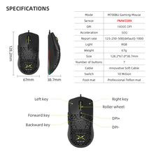 Load image into Gallery viewer, Delux M700 PMW3389 RGB Gaming Mouse 67g Lightweight Honeycomb Shell Ergonomic Mice with Soft rope Cable For Computer Gamer