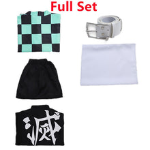 Load image into Gallery viewer, Demon Slayer Kimetsu no Yaiba Tanjirou Kamado Cosplay Costume Kimono Cloak Halloween Party Anime Clothes Uniform Set