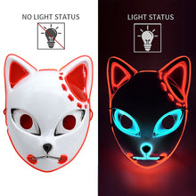 Load image into Gallery viewer, Demon Slayer LED Mask Fox Mask Hot Anime Tanji Langqian Rabbit Real Rice Cosplay Props Halloween Party Cosplay Props For Adults