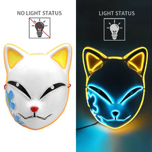 Load image into Gallery viewer, Demon Slayer LED Mask Fox Mask Hot Anime Tanji Langqian Rabbit Real Rice Cosplay Props Halloween Party Cosplay Props For Adults