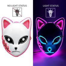 Load image into Gallery viewer, Demon Slayer LED Mask Fox Mask Hot Anime Tanji Langqian Rabbit Real Rice Cosplay Props Halloween Party Cosplay Props For Adults