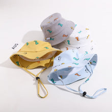 Load image into Gallery viewer, Dinosaur Print Baby Hat Cute Cartoon Cotton Toddler Boys Girls Bucket Hat Summer Autumn Kids Fisherman Beach Sun Hat