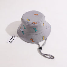 Load image into Gallery viewer, Dinosaur Print Baby Hat Cute Cartoon Cotton Toddler Boys Girls Bucket Hat Summer Autumn Kids Fisherman Beach Sun Hat