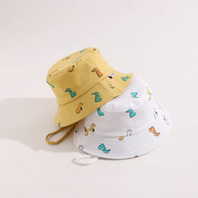 Load image into Gallery viewer, Dinosaur Print Baby Hat Cute Cartoon Cotton Toddler Boys Girls Bucket Hat Summer Autumn Kids Fisherman Beach Sun Hat