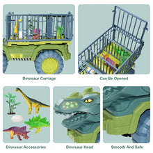 Load image into Gallery viewer, Dinosaurs Transport Car Toy With 15 Dinosaur Carrier Truck Toy Pull Back Vehicle Toys Christmas Gift For Kids