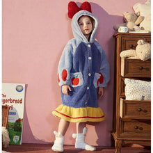 Load image into Gallery viewer, Disney Kids Sleepwear Winter Flannel Soft Warm Girls Pajamas Set Children Nightgown Long Sleeve Hooded Pyjamas Cartoon Homewear
