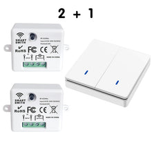 Load image into Gallery viewer, Wireless Smart Switch Light 433Mhz RF 86 Wall Panel Switch with Remote Control Mini Relay Receiver 220V Home Led Light Lamp Fan