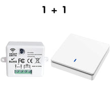 Load image into Gallery viewer, Wireless Smart Switch Light 433Mhz RF 86 Wall Panel Switch with Remote Control Mini Relay Receiver 220V Home Led Light Lamp Fan